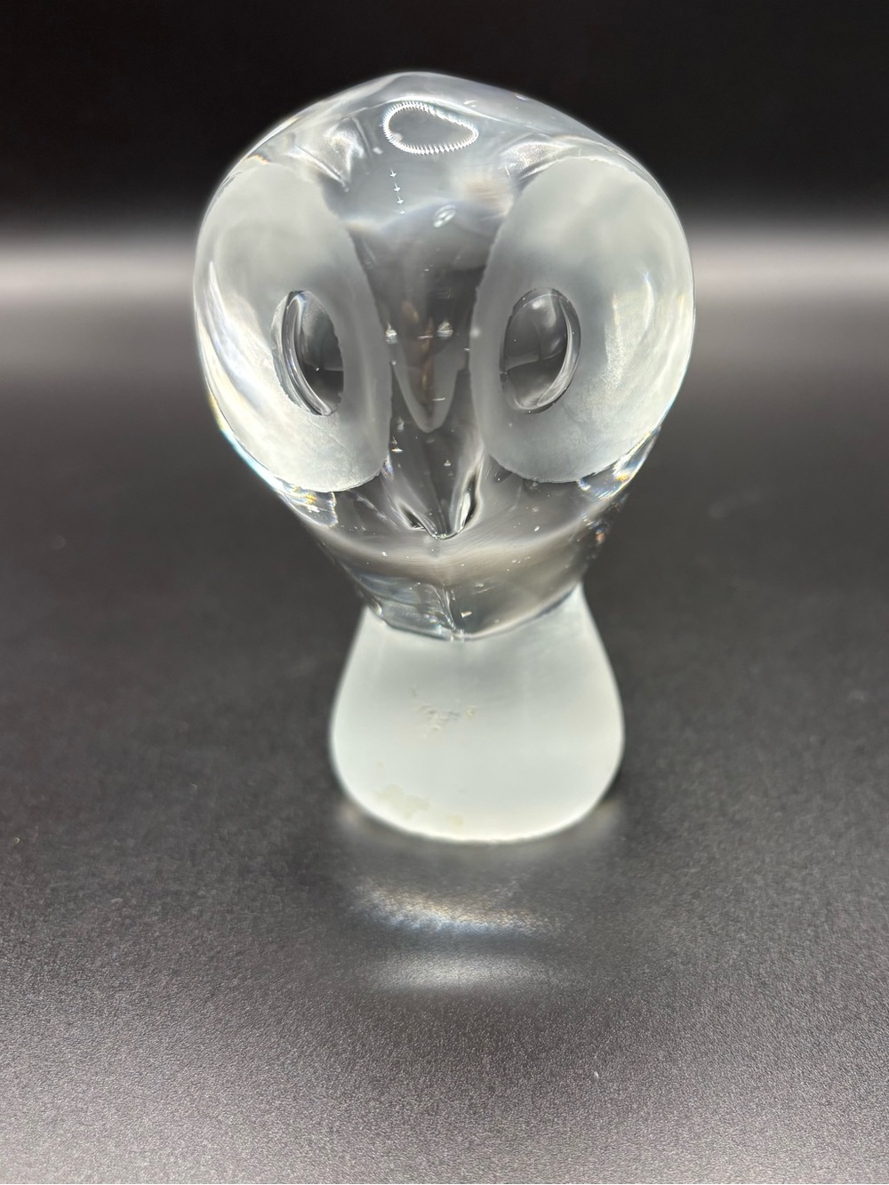 Vintage Reijmyre Sweden Crystal Glass Owl Figurine Tyko Axelsson Mid Century